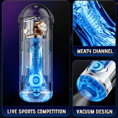 Automatic Masturbator Penis Stroker Blowjob with 10 Vibrating& Sucting & Heating Modes