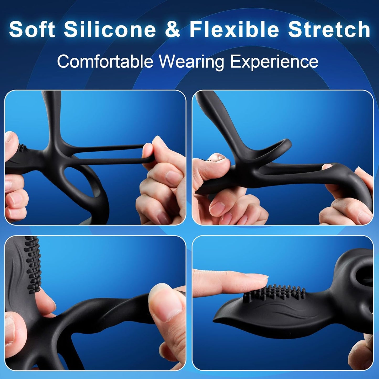 3 IN 1 Cock Ring Penis Trainer Vibrator Clitoral Stimulator with 10 Vibration Modes