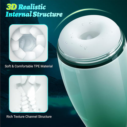Automatic Masturbator Stroker Blowjob Machine with 9 Vibrations 9 Suction & 9 Squeeze