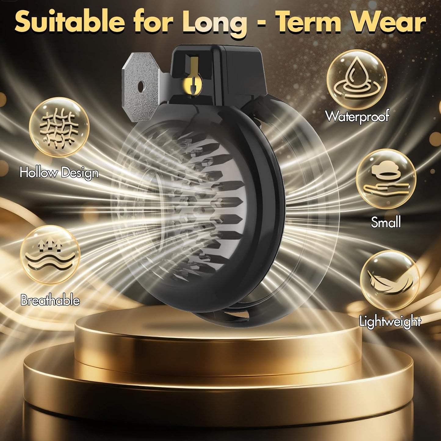 Chastity Cage Soft Chastity Cage Men's Size Better with 6 Penis Rings