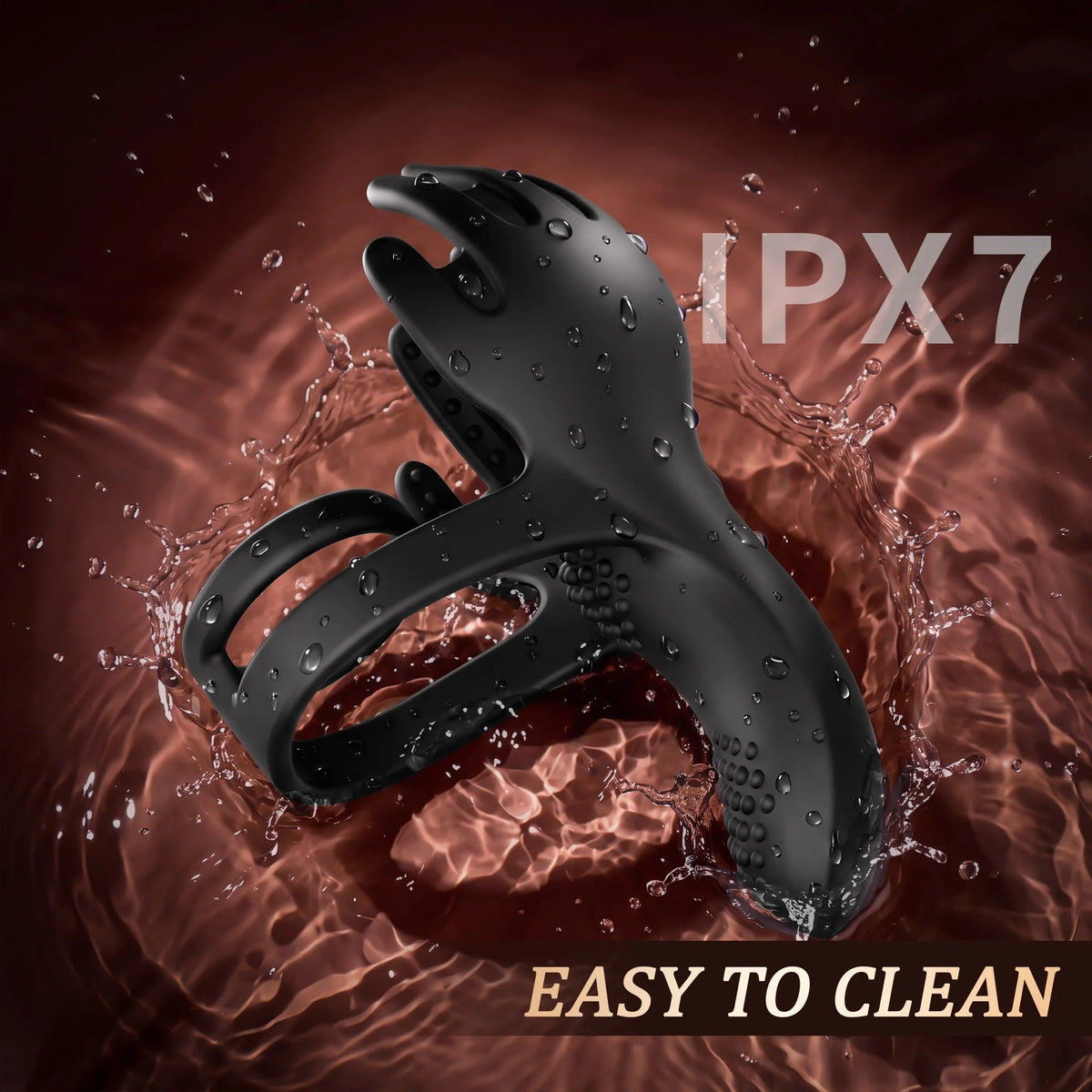 3 IN 1 Cock Ring Vibrator Testicle Stimulator Massager with 10 Vibration Modes