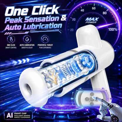 Hand Free Strap Automatic Masturbator Blowjob Machine with 8 Thrusting & Sucking Modes