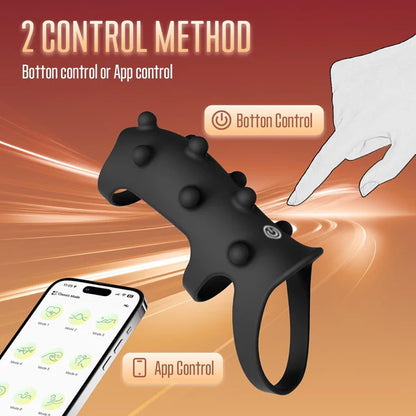 APP Control Penis Trianer Enlarger Cock Ring Masturbator with 10 Vibration Modes