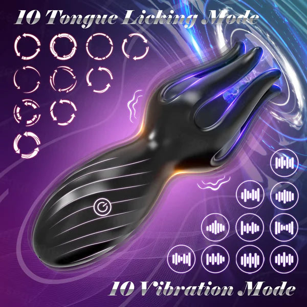 Octopus Tentacle Penis Trainer Vibrator Glans Stimulator with 10 Vibration & Tongue Modes