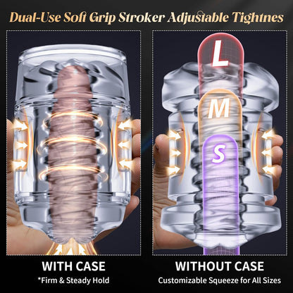 Open Ended Penis Trainer Pocket Pussy Squeezable Masturbator Stroker Blowjob