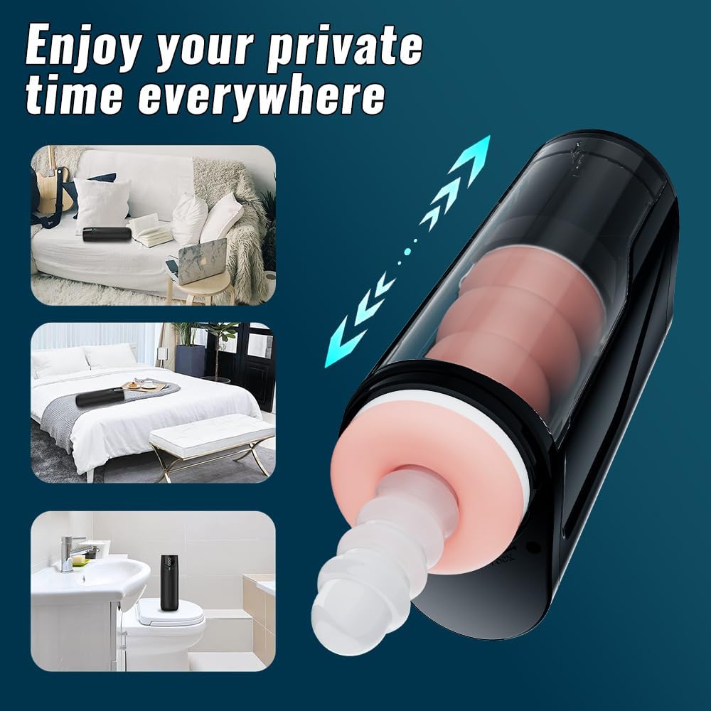 Automatic Masturbator Penis Stroker Vibrator Pocket Pussy with 10 Thrusting & 3 Speed