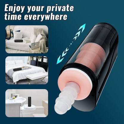 Automatic Masturbator Penis Stroker Vibrator Pocket Pussy with 10 Thrusting & 3 Speed