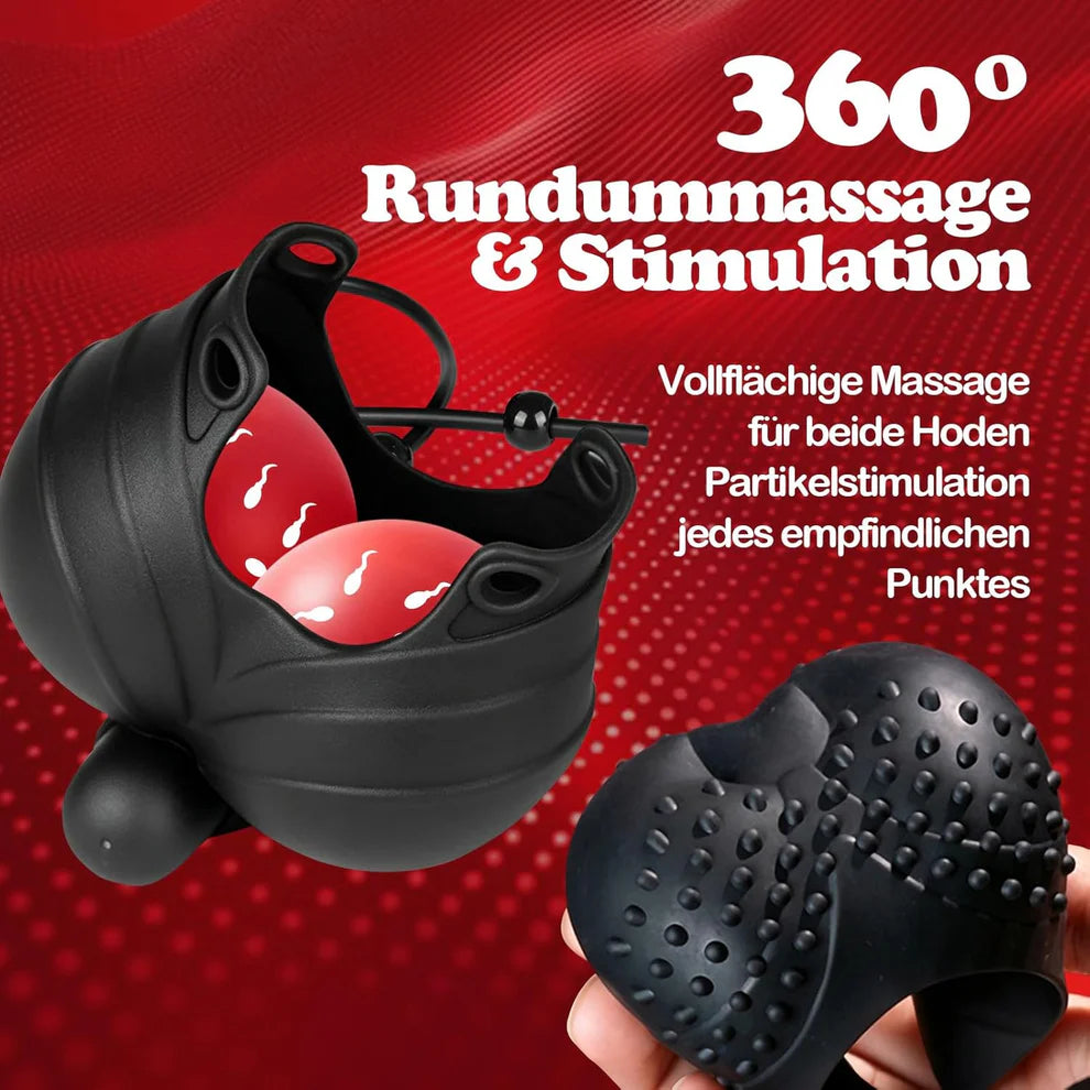 Adjustable Penis Ring Scrotum Pouch Glans Vibrator with 10 Vibration Modes