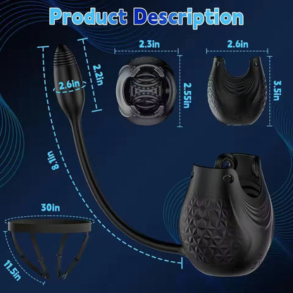 360° Wrapping Testicle Vibrator Penis Trainer Prostate Massager with 10 Vibration Modes