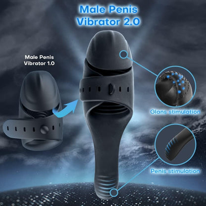 Hands-Free Penis Vibrator Glans Trainer Stimulator Masturbator with 10 Vibration Modes