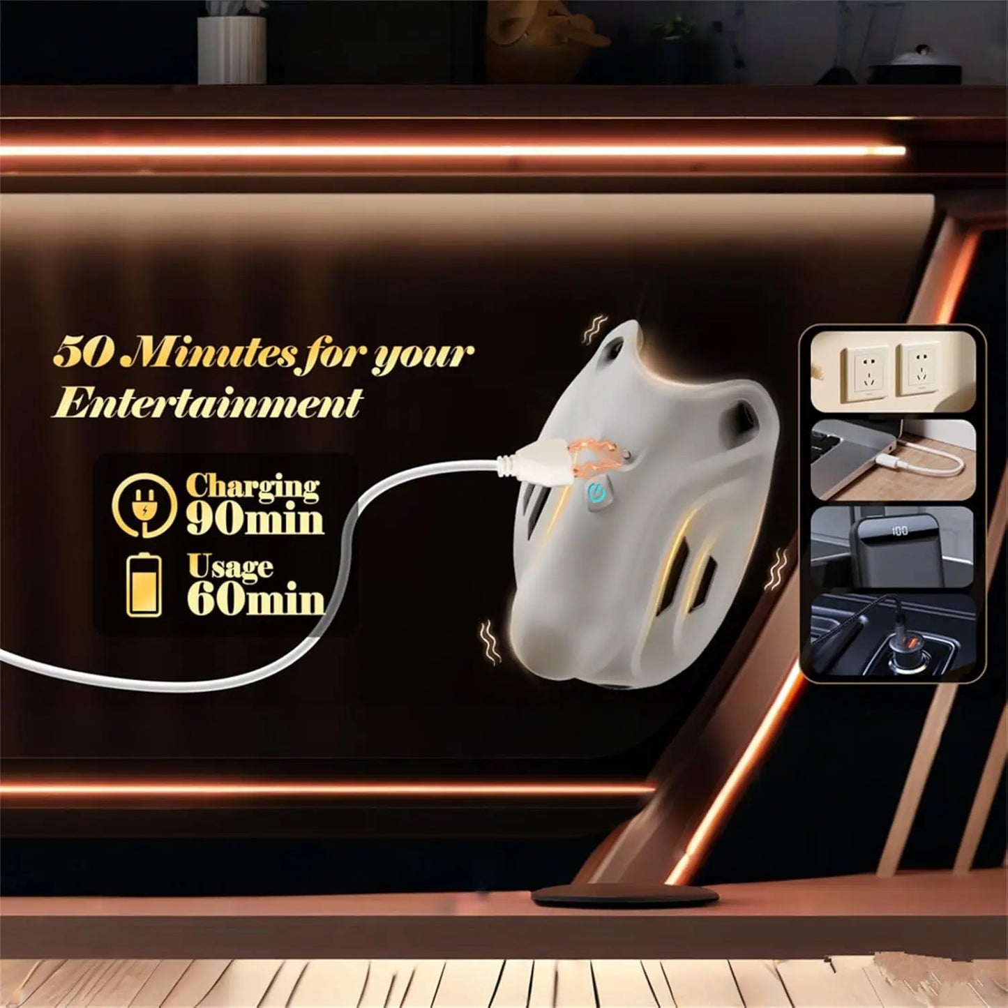 Portable Penis Cage Chastity Belt BDSM Protection Testicle Trainer with with 9 Modes & APP Control