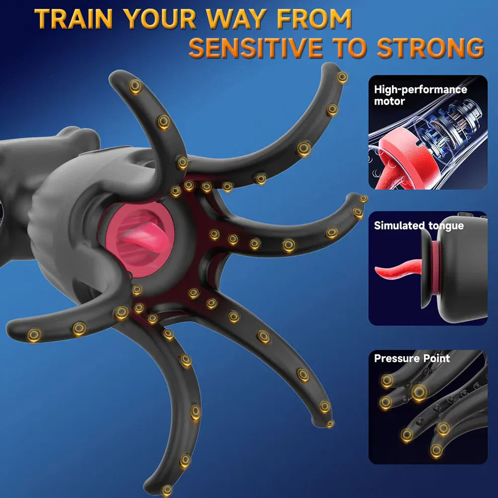 Penis Trainer Vibrator Glans Stimulator Oral Sex Masturbator with 9 Modes