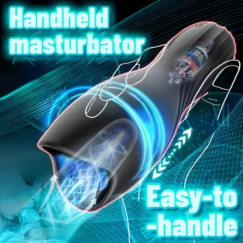 Penis Vibrator Glans Trainer Masturbator with 10 Vibrating & 5 Tongue Licking Modes