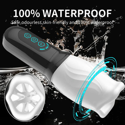 Electric Penis Stroker Blowjob Masturbator with 3 Vibration & 4 Rotation Modes