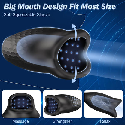 APP Electric Penis Trainer Vibrator Glans Stimulation Pocket Pussy with 10 Vibrations