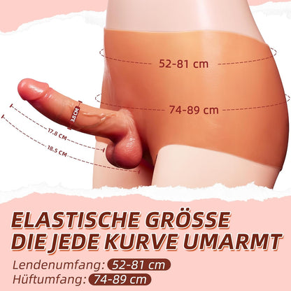 Realistic Flexible Strap-on Dildo Sex Toy Massive Penis Virator with Harness