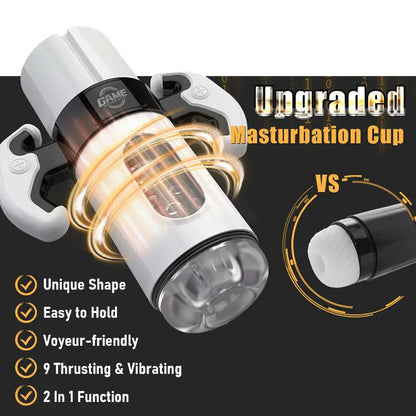 Automatic Masturbator Penis Trainer Stroker Blowjob with 9 Thrust & Vibration Modes