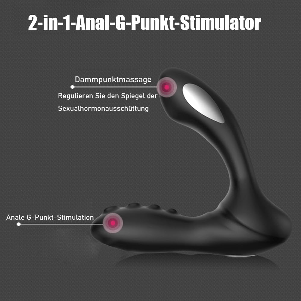 2 in 1 E-stim Anal Vibrator Prostate Stimulator with 8 Vibration & 8 Electroshock Modes