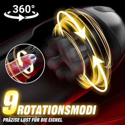 App-controlled Penis Trainer Vibrator Glans Stimulator with 9 Rotation & Vibration Modes