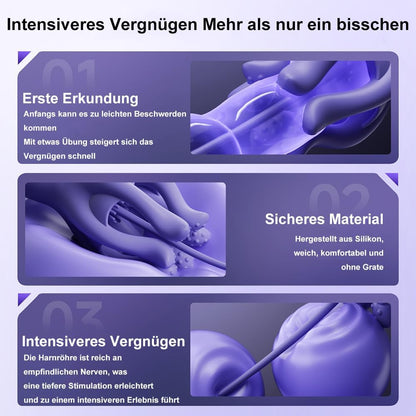2 IN 1 Glans Vibrator Prostate Stimulator Penis Vibrator Dilator with 10 Vibration Modes