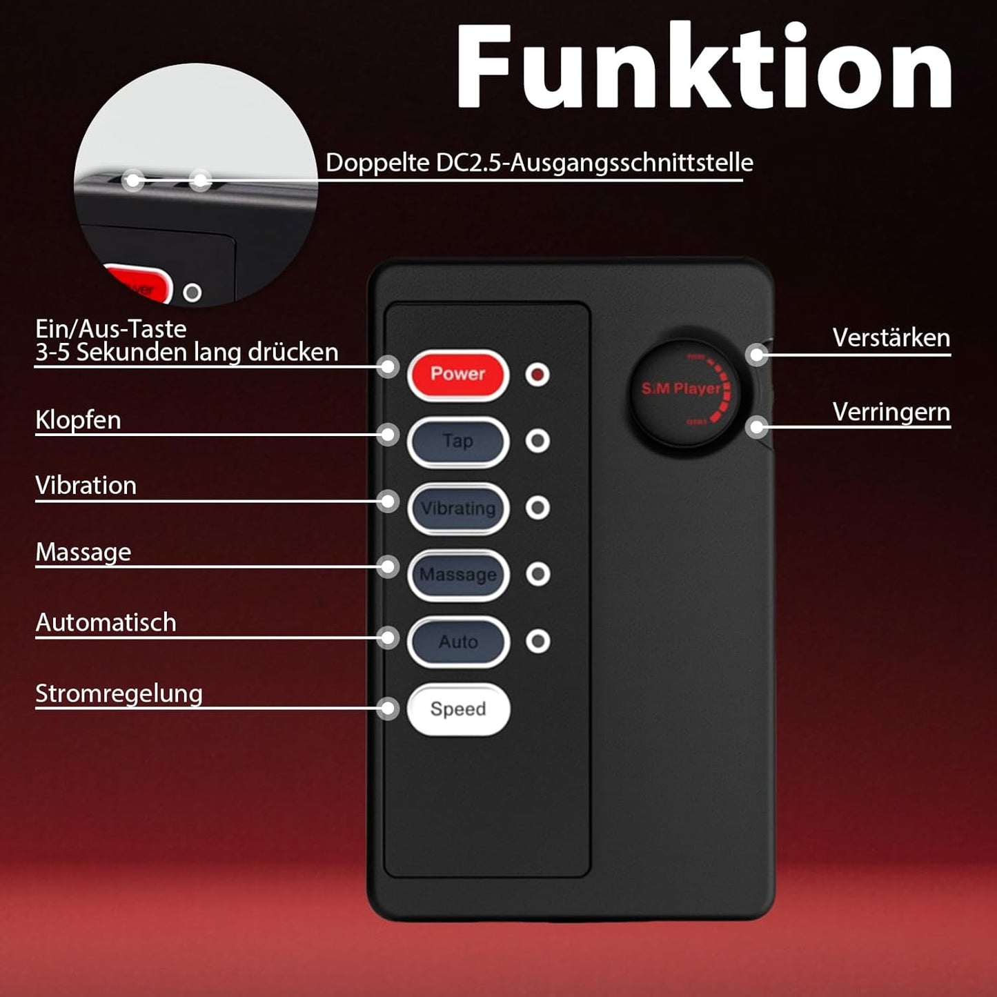 BDSM Testicle Wearable Cage Penis Trainer Sleeve with 9 Intensity Levels & 4 Modes