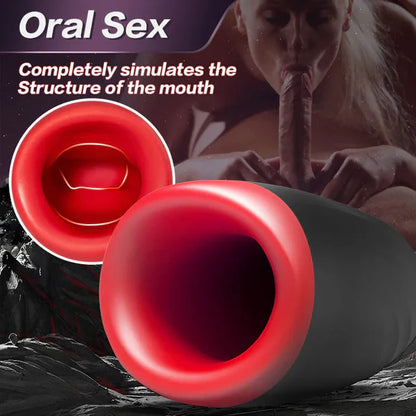 3 IN 1 Oral Stroker Blowjob Masturbator with 5 Clamps & 10 vibrations & 42°C Heating Modes