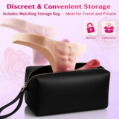 5.6 Inches Realistic Ultra-Elastic Portable Strap-On Triangle Dildo Vibrator