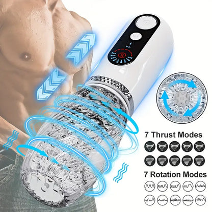 Automatic Masturbator Penis Trainer with 7 Thrust & Rotation & 9 Vibration Modes