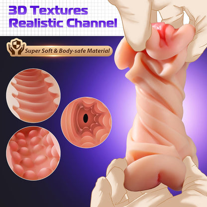Open-Ended Penis Trainer Stroker Blowjob Masturbator with 10 Vibrations Modes