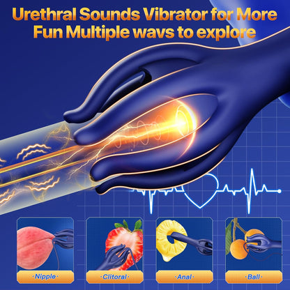 360° Wrapped Penis Trainer Urethral Vibrator Dilator with 10 Ultra Vibrating Modes