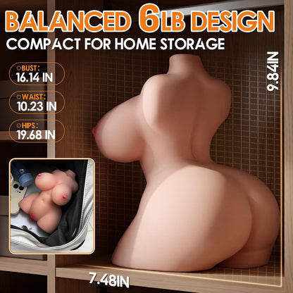 6 LB Sex Doll Torso Male with Bouncing Jiggly Boobs & Perky Ass