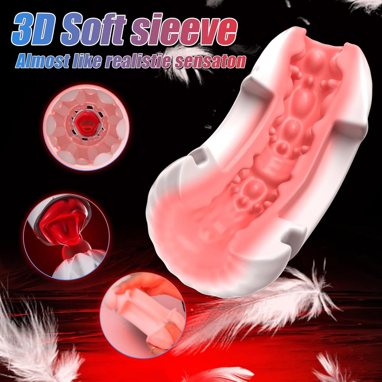 Automatic Masturbator Penis Pump Blowjob with 10 Suction & 10 Tongue Licking Modes