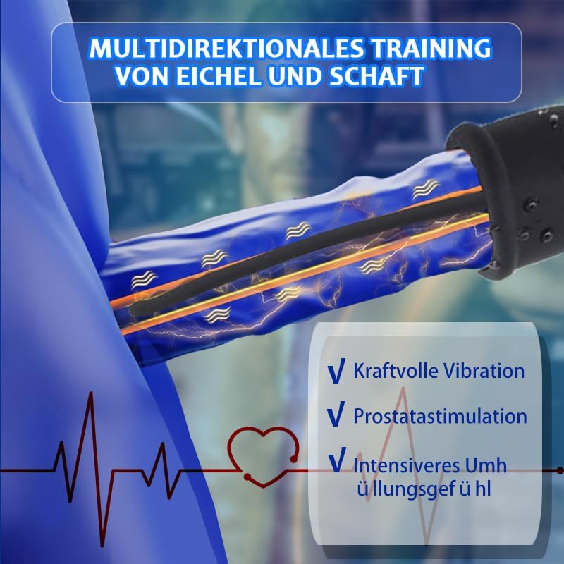 Urethral Vibrator Dilator Penis Trainer Plug Stimulator with 16 Vibration Modes