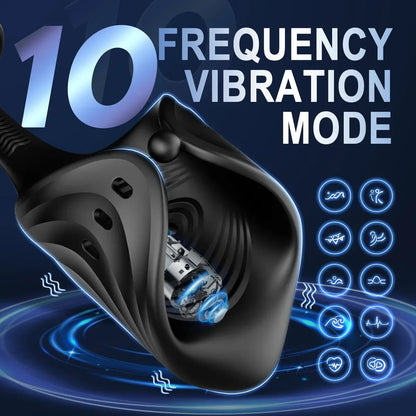 2 IN 1 Electric Penis Trainer Vibrator Stimulator Masturbator with 10 Vibration Modes