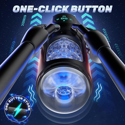 LCD Display Electric Masturbator Stroker Blowjob with 8 Vibration and Thrust Modes