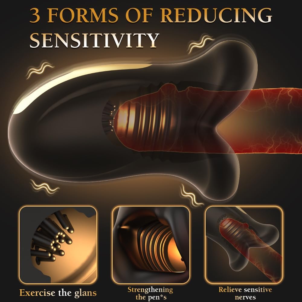 Electric Penis Trainer Glans Stimulator Masturbator with 6 Vibration Stimulation Modes