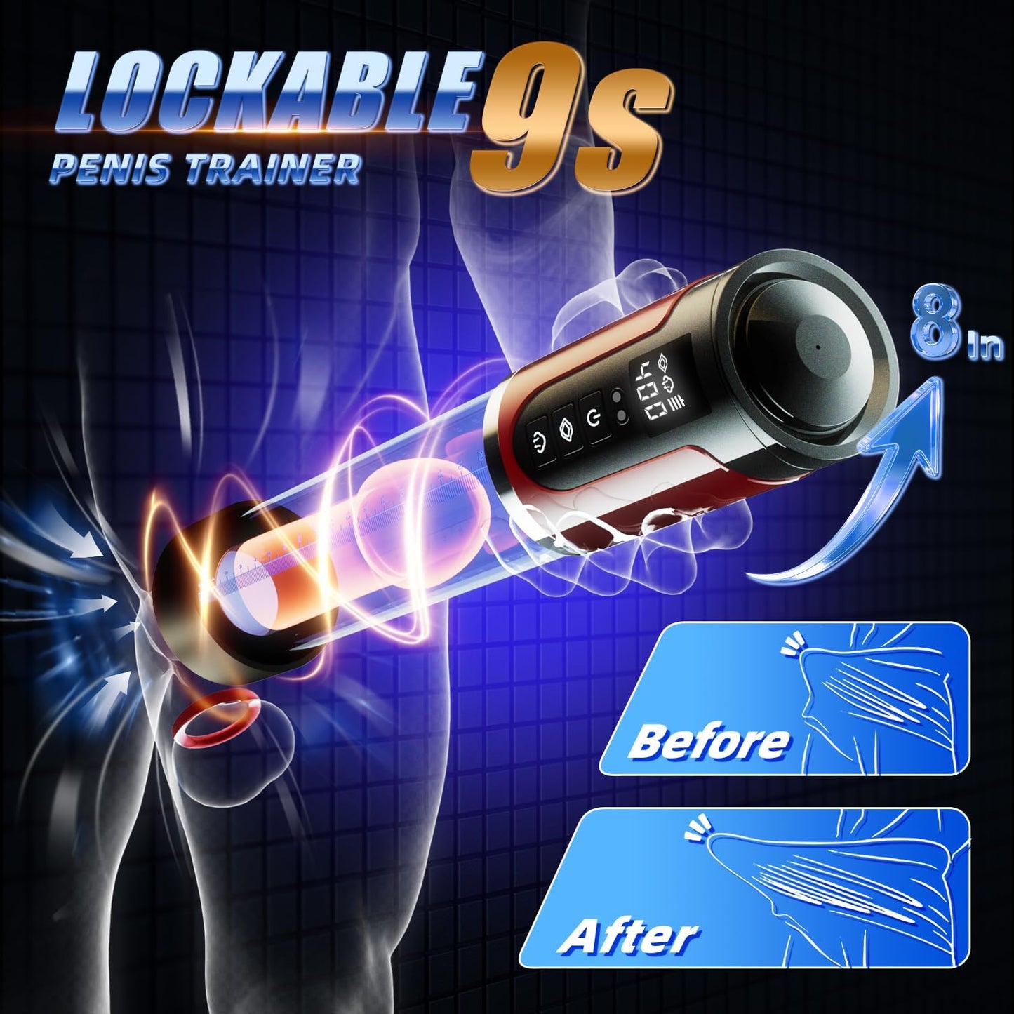 2 IN 1 Automatic Masturbator Penis Pump Enlarger with 4 Training & 3 Suction Modes