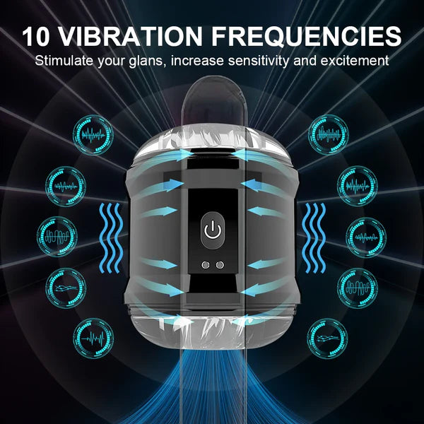 Open-ended Electric Penis Trainer Glans Stimulator Masturbator with 10 Vibration Modes