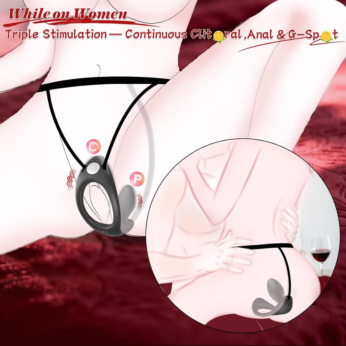 Strap On Anal Vibrator Butt Plug Prostate Massager Testicle Trainer Stimulator with 9 Vibes