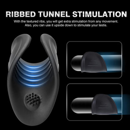 2 IN 1 Penis Endurance Trainer Glans Massager Masturbator with 10 Powerful Vibrations