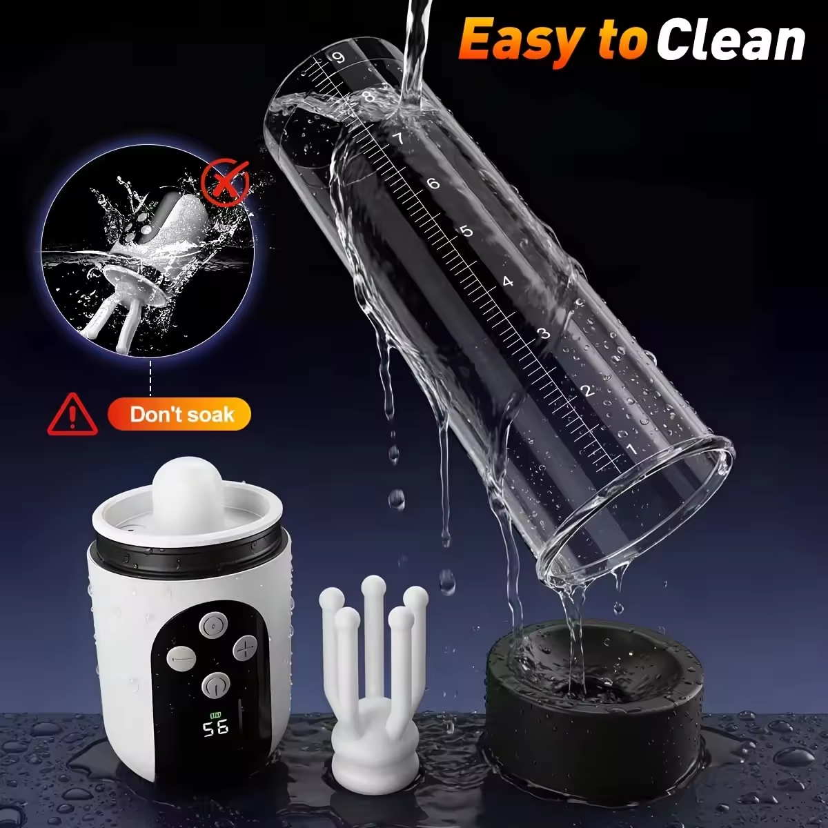 3 IN 1 Dick Enlarger Penis Pump Masturbator Glans Trainer with 5 Suction & 9 Vibration
