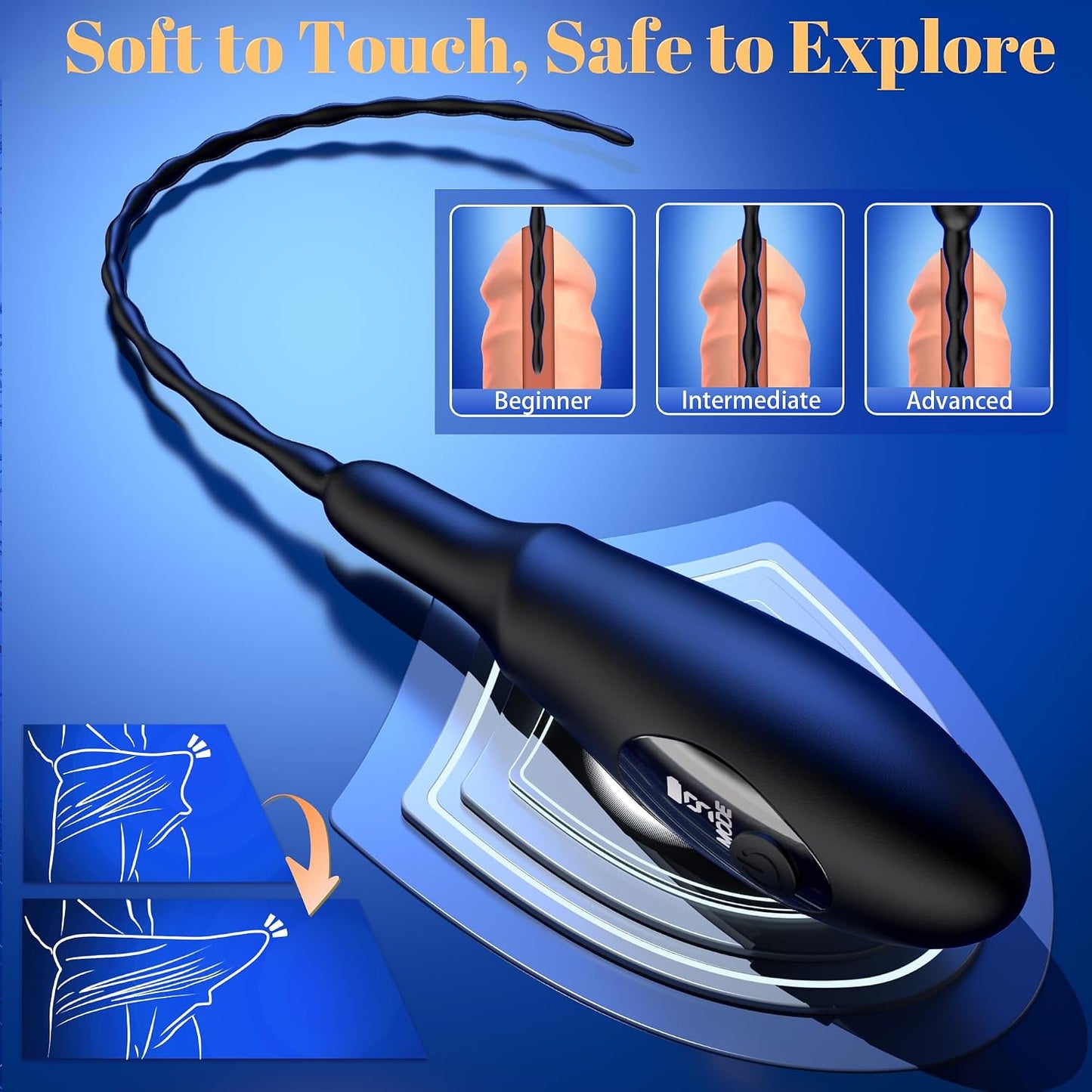 Penis Plug Vibrator Urethra Sound Rod Prostate Stimulator with 9 Vibration Modes