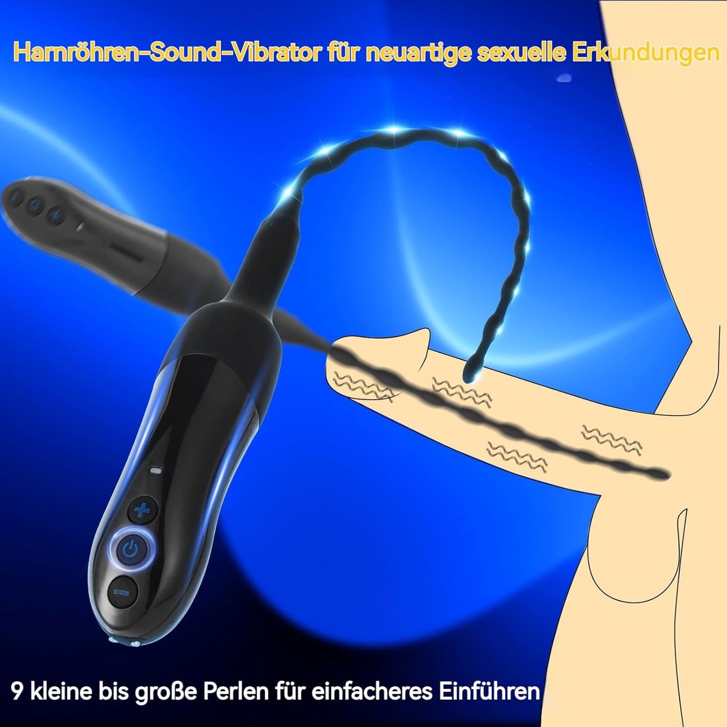 Urethral Dilators Penis Plug Trainer Vibrator Glans Stimulator with 20 Modes