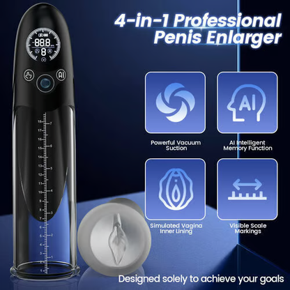AI Intelligent Penis Pump Masturbator Stroker with Powerful Vacuum Suction