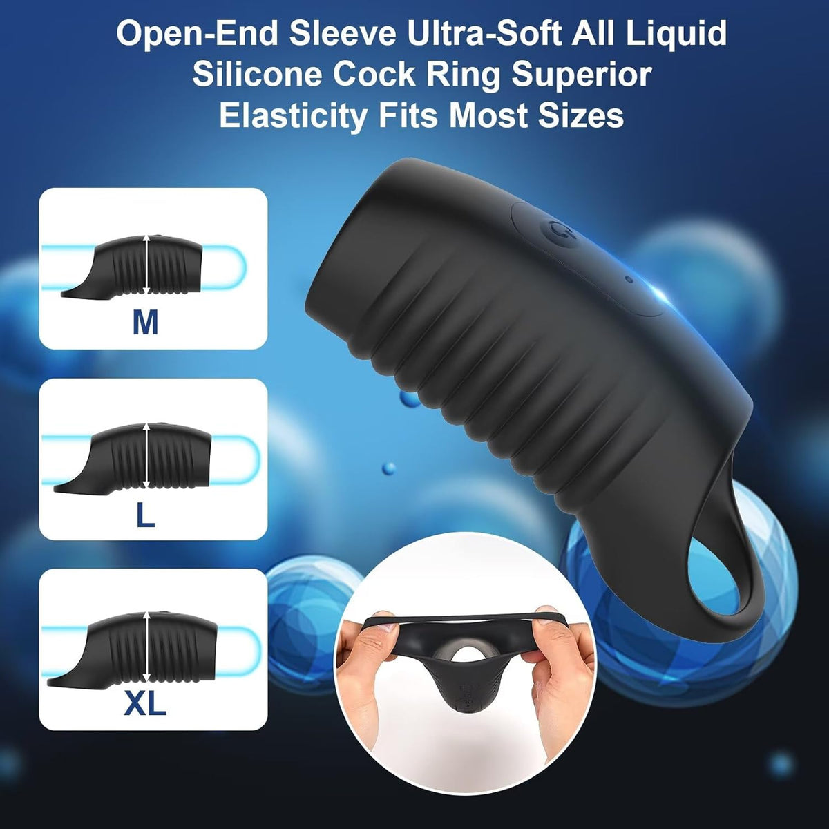 App-Controlled Penis Sleeve Cock Ring Extension Vibrator with 10 Vibration Modes