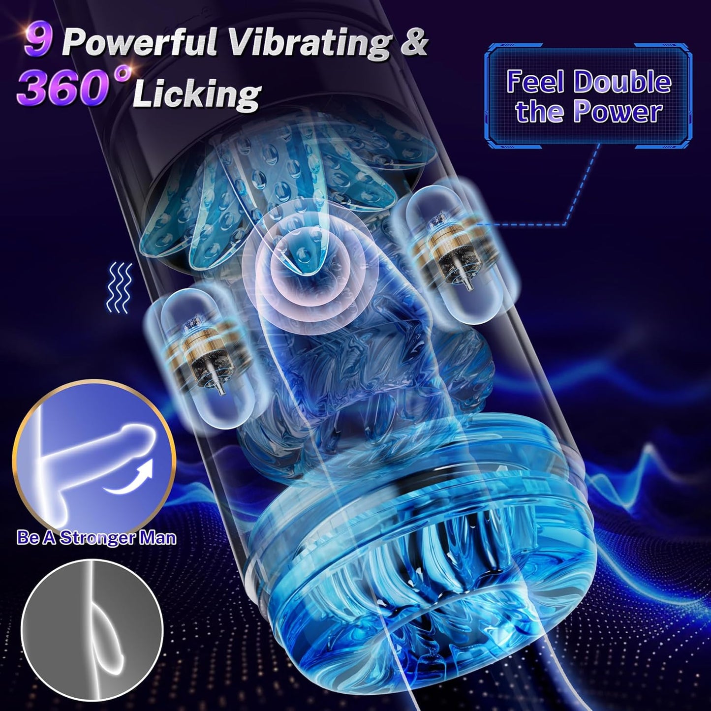 AI Sync Masturbator 9S Penis Pump with 9 Thrusting Rotating & 9 Vibrating Sucking Licking Modes