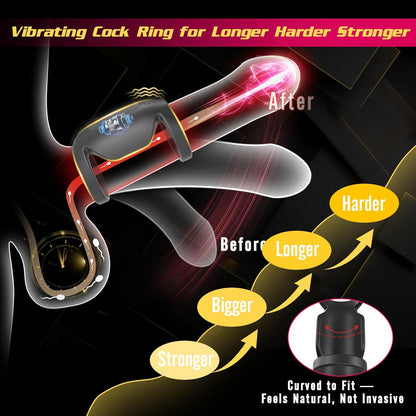 Electric Penis Trainer Vibrator Cock Ring Masturbator with 9 Vibration Modes