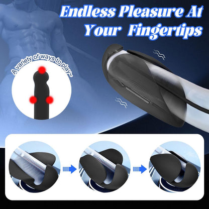 Electric Penis Trainer Dilator Urethral Vibrator Glans Stimulator with 10 Vibration Modes