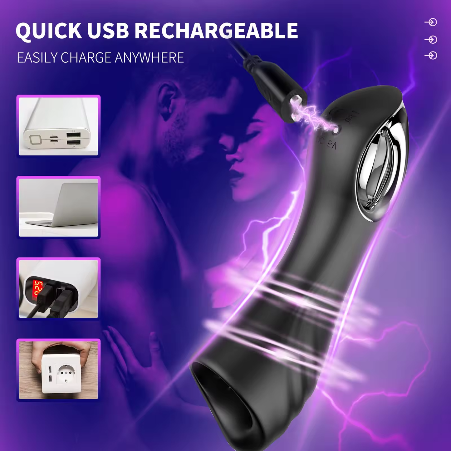Electric Penis Trainer Vibrator Glans Stimulator Masturbator with 10 Vibrations Modes