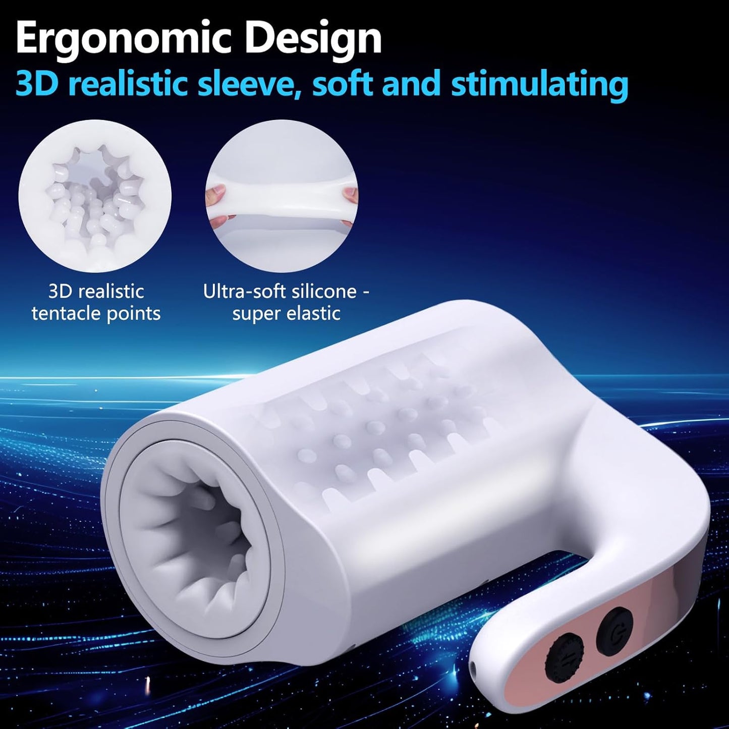 2 in 1 Automatic Masturbator Penis Trainer with 10 Telescopic Rotation Vibration Modes